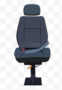 红色装饰团案图片_黑色的座椅装饰插画