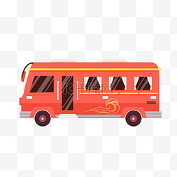 巴士图片_红色公交巴士