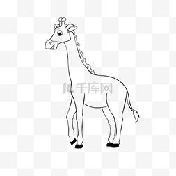 giraffe clipart black and white 线稿长颈