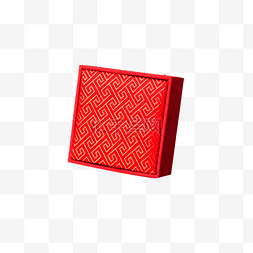 红色立体喜庆盒子元素