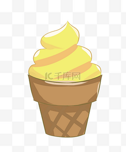 暑假黄色图片_暑假来了清凉冰淇淋