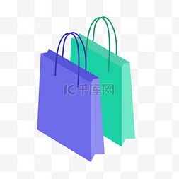 购物2.5d图片_2.5d彩色购物袋矢量免抠图