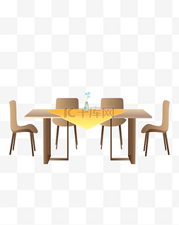 黄色的餐桌