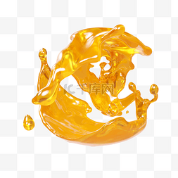 橙汁海报免费图片_翻滚橙汁液体3d元素