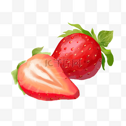 自由手绘图片_草莓水果新鲜蔬果生鲜