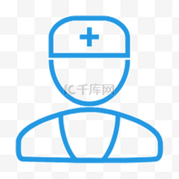 蓝色线性icon医疗图标设计医生