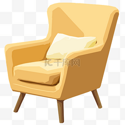 家具用品图片图片_米色单人沙发简约