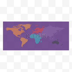 紫色世界地图元素