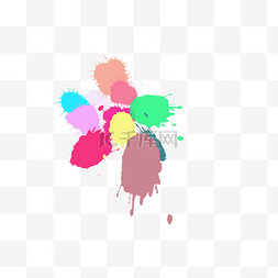 彩色喷溅油漆素材图片_矢量墨迹元素