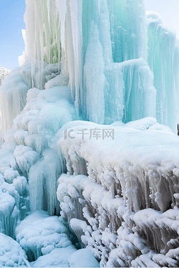 冬季冰天雪地冰挂