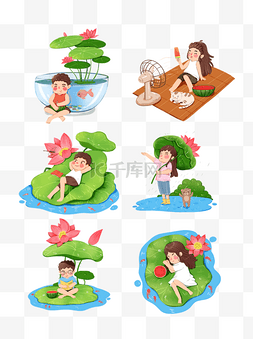 清凉夏季荷花图片_夏至大暑小暑夏天二十四节气