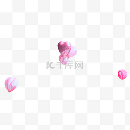 粉色漂浮的氢气球