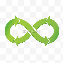 循环用纸图片_绿色循环箭头