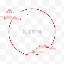 国风圆形古风边框图片_中国风祥云主题边框