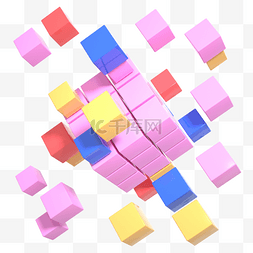 方块魔方物体矢量图