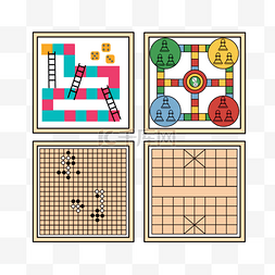 筛子游戏图片_手绘卡通围棋棋盘插画