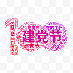 创意建党100周年文字云元素党建