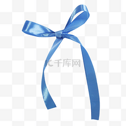 蓝色蝴蝶结丝带