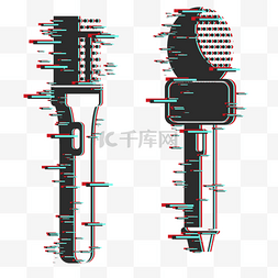 怀旧风格图片_霓虹故障风格话筒元素