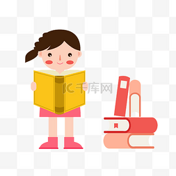 站着看书图片_站着看书的小女孩