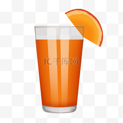 橙色橙汁果汁饮料PSD透明底