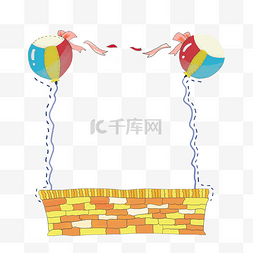 彩色气球图片_彩色气球边框插画