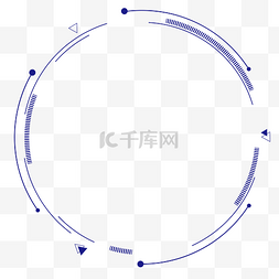 三角圆形边框图片_蓝色简约科技圆环