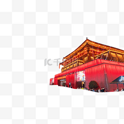 房屋元素图片_红色古建筑房子