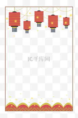 中秋节节日中秋佳节红色灯笼边框