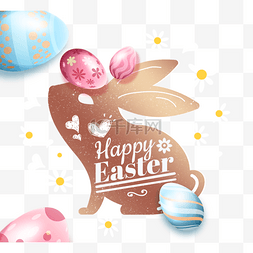 复活节手绘兔子彩蛋装饰