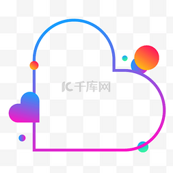 唯美渐变色图片_七夕节渐变色创意爱心简框