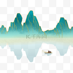 中国风金线山水