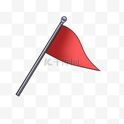 三角形小红旗手绘插画