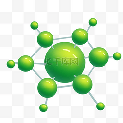 分子式化学图片_绿色球体分子式