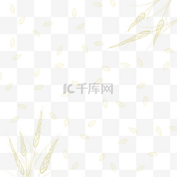 黄色手绘小麦装饰图案背景