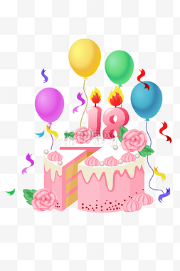 气球装饰生日蛋糕