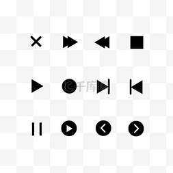 播放器图片_图标黑白播放器图标