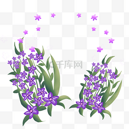 紫色小花唯美小清新花环