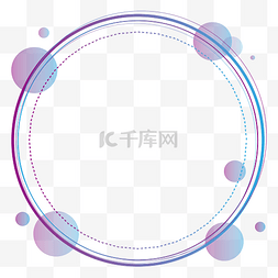 炫彩科技蓝色图片_蓝紫渐变科技圆环边框