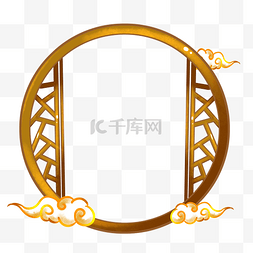 中国风古典圆形窗户边框