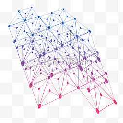 蓝色扁平渐变科技不规则点线面线
