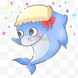可爱蓝色海豚宝宝