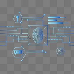 蓝色指纹指纹锁