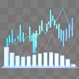 数据走势图图片_科技智能魔幻数据点状图表走势蓝