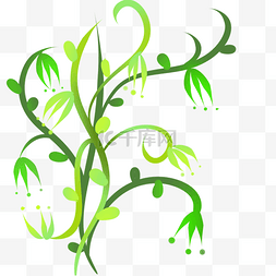 清新自然绿色藤蔓图案