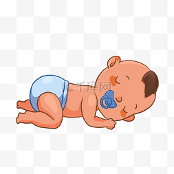 睡觉的婴儿宝贝插画