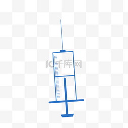 蓝色针管针头疫苗注射器