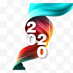 渐变曲线图片_彩色闪耀抽象曲线立体2020