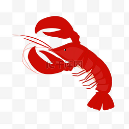 精美红色小龙虾插画
