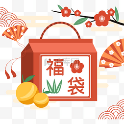 卡通风格日本红色福袋